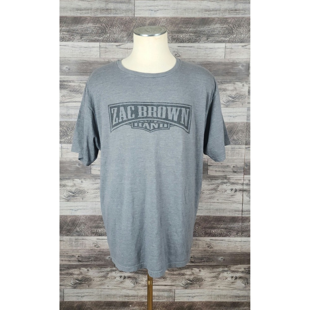 Zac Brown Band Jack Daniels Tennessee Whiskey‎ Graphic T-Shirt Gray Mens 2XL
